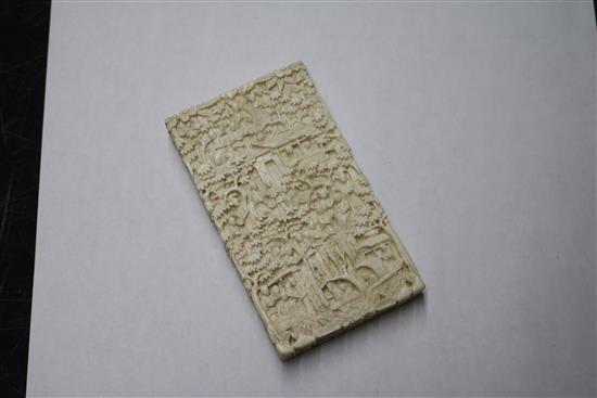 A 19th century Chinese export ivory card case